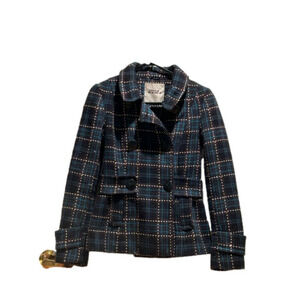 Costa Blanca Blue plaid Blazer/Jacket Small